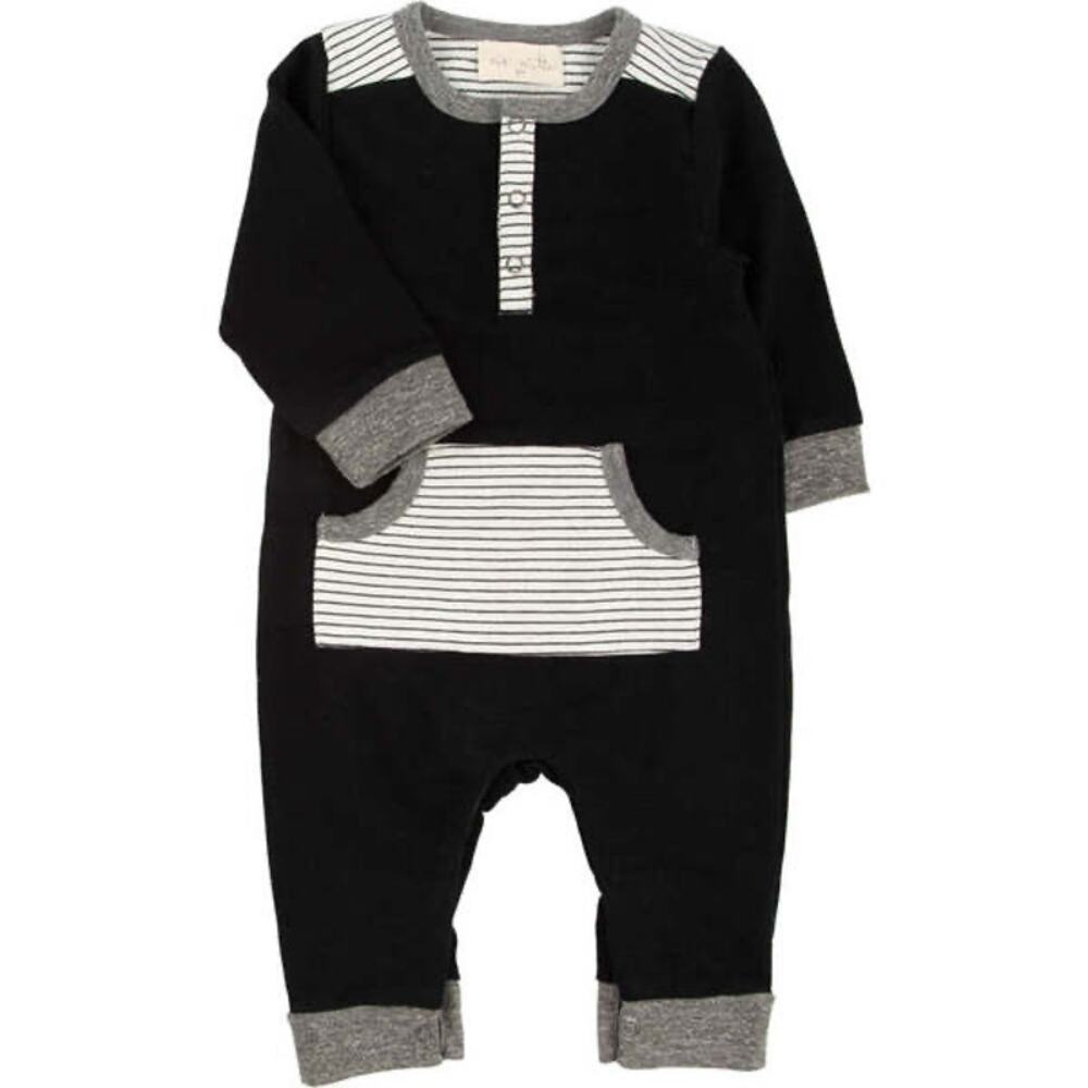 Miki Miette Bailey Long Sleeve Striped Pocket Romper Miki Miette sz 3m